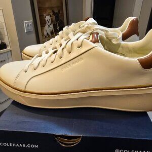 Cole Haan GrandPro Topspin Sneaker - Ivory/Caramel Mens Sz 10 US [C39656] NEW